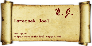 Marecsek Joel névjegykártya